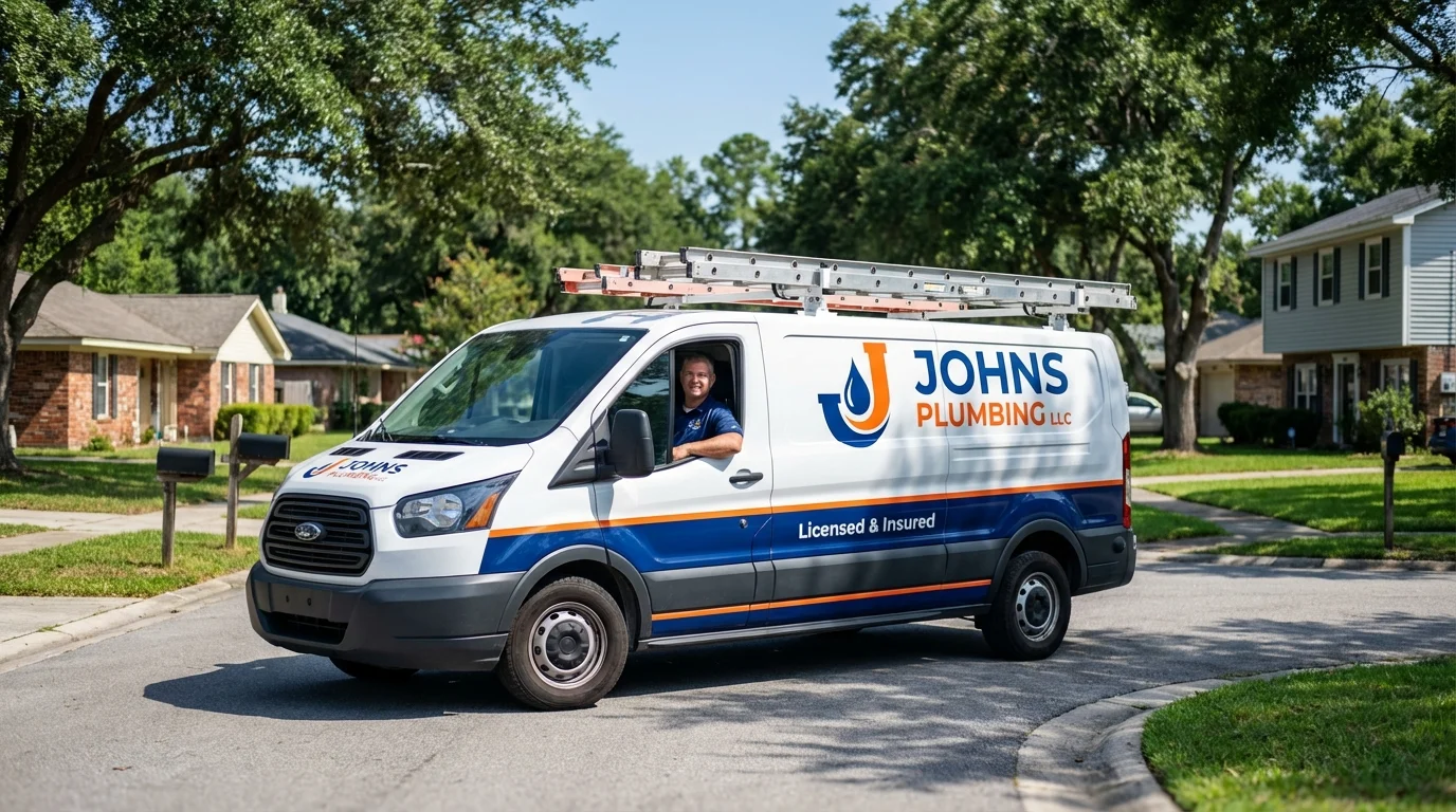 Johns Plumbing LLC service van in Carrollton, AL